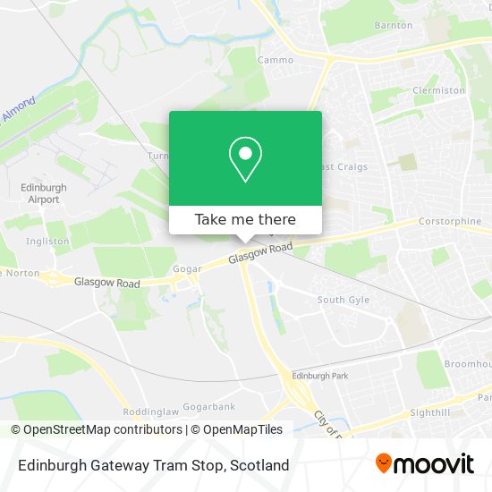 Edinburgh Gateway Tram Stop map