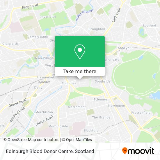 Edinburgh Blood Donor Centre map