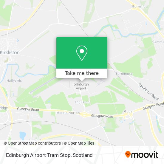 Edinburgh Airport Tram Stop map
