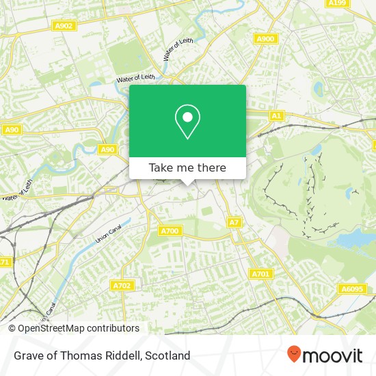 Grave of Thomas Riddell map