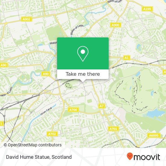 David Hume Statue map