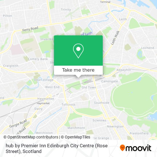 hub by Premier Inn Edinburgh City Centre (Rose Street) map