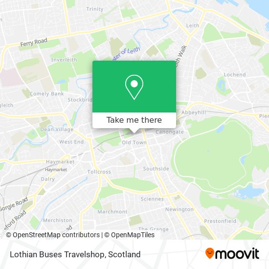 Lothian Buses Travelshop map
