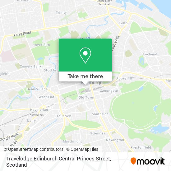 Travelodge Edinburgh Central Princes Street map