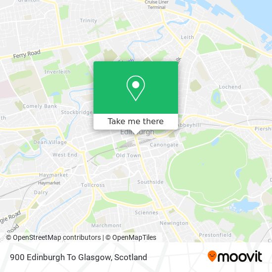 900 Edinburgh To Glasgow map