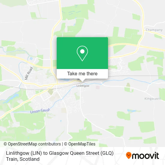 Linlithgow (LIN) to Glasgow Queen Street (GLQ) Train map