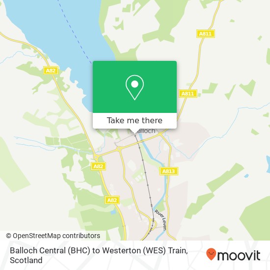 Balloch Central (BHC) to Westerton (WES) Train map