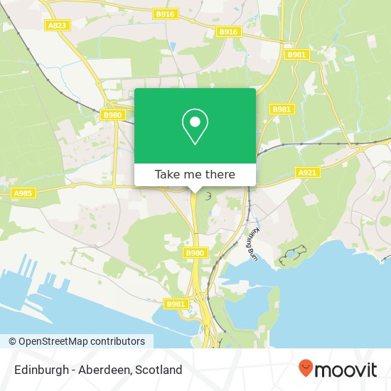 Edinburgh - Aberdeen map