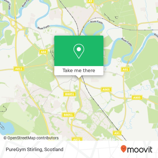 PureGym Stirling map