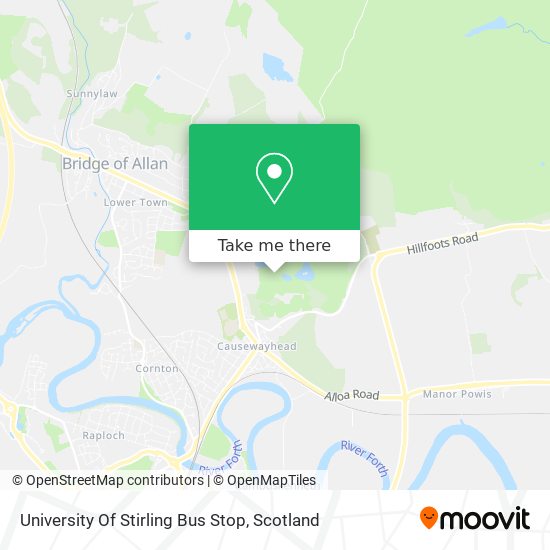 University Of Stirling Bus Stop map