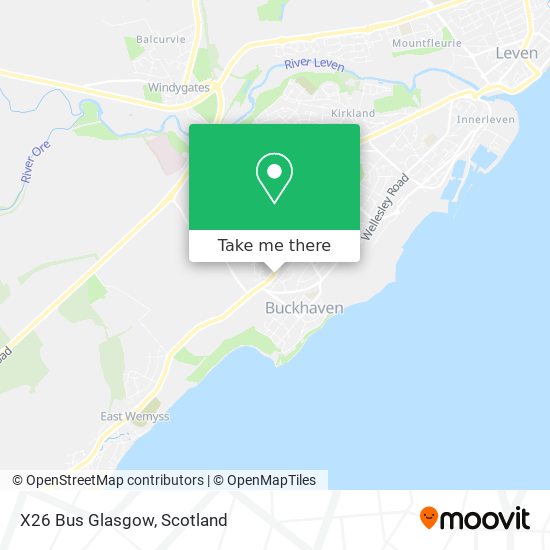 X26 Bus Glasgow map