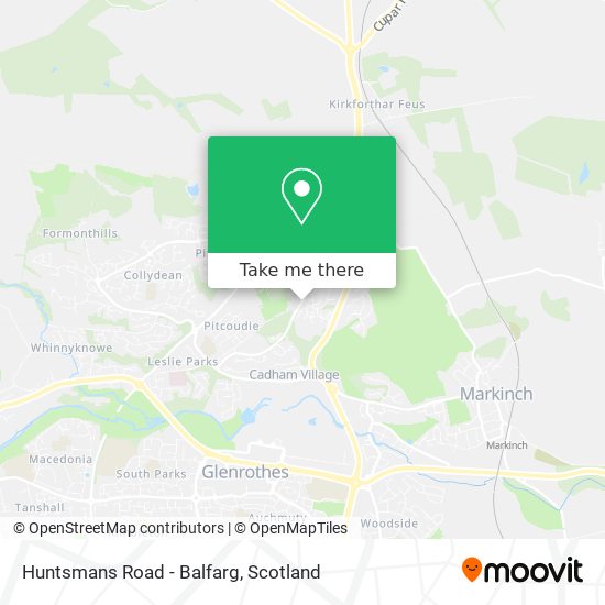 Huntsmans Road - Balfarg map