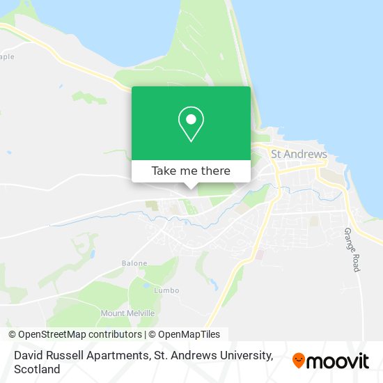 David Russell Apartments, St. Andrews University map