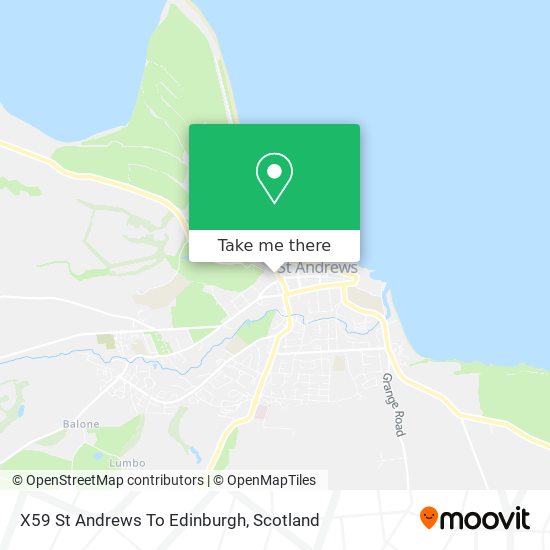 X59 St Andrews To Edinburgh map