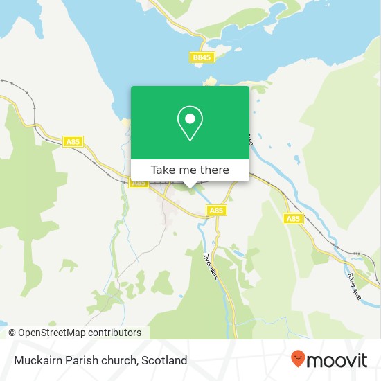 Muckairn Parish church map