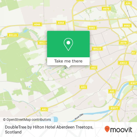 DoubleTree by Hilton Hotel Aberdeen Treetops map