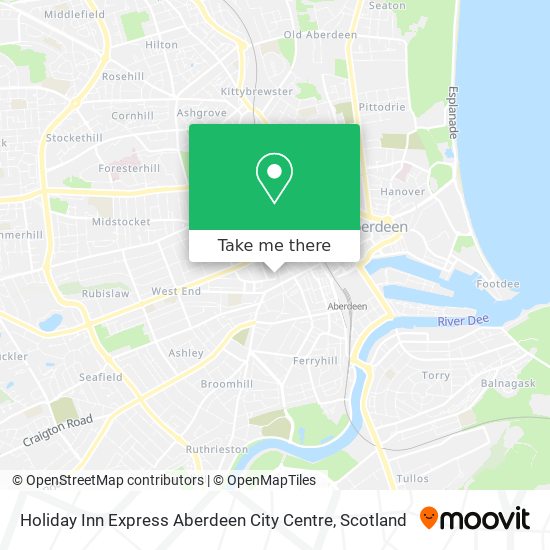 How to get to Holiday Inn Express Aberdeen City Centre by Bus or Train?