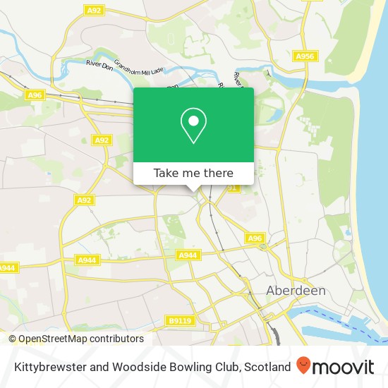 Kittybrewster and Woodside Bowling Club map