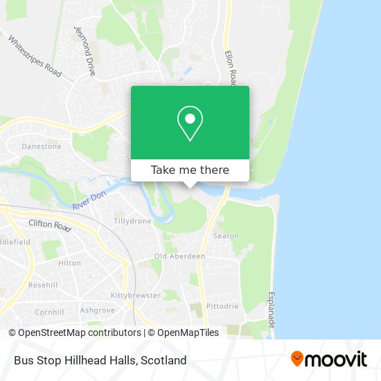 Bus Stop Hillhead Halls map