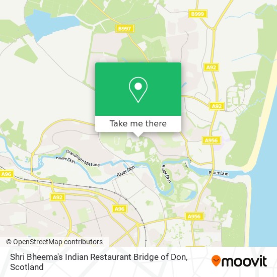Shri Bheema's Indian Restaurant Bridge of Don map
