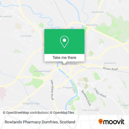 Rowlands Pharmacy Dumfries map