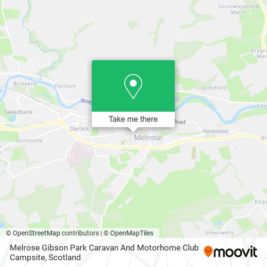 Melrose Gibson Park Caravan And Motorhome Club Campsite map