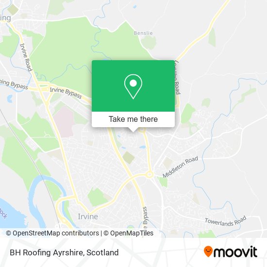 BH Roofing Ayrshire map