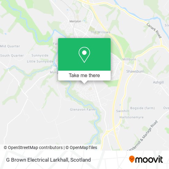 G Brown Electrical Larkhall map