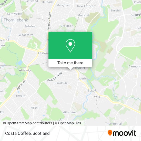 Costa Coffee map
