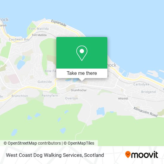 West Coast Dog Walking Services map