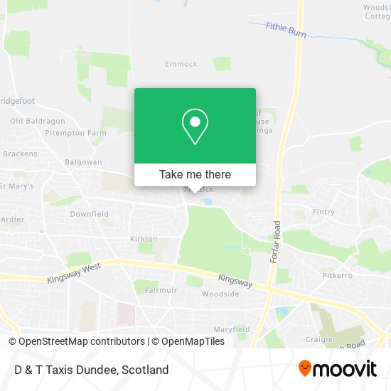 D & T Taxis Dundee map