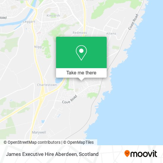 James Executive Hire Aberdeen map