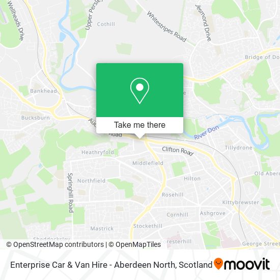 Enterprise Car & Van Hire - Aberdeen North map