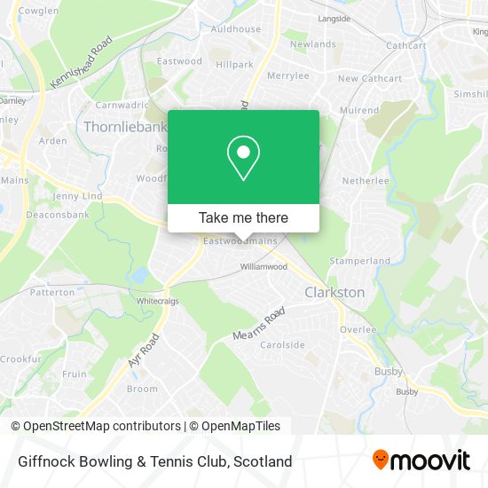 Giffnock Bowling & Tennis Club map