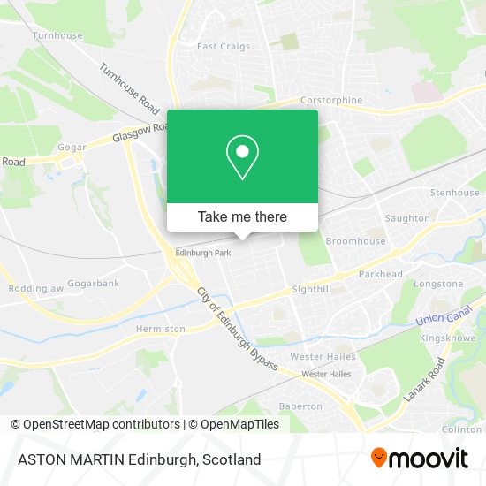 ASTON MARTIN Edinburgh map