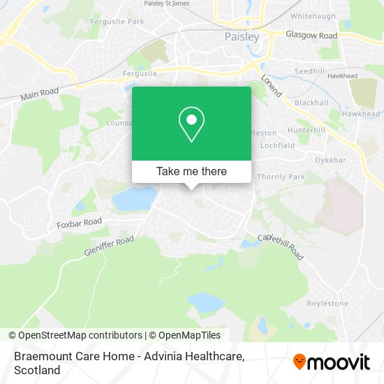 Braemount Care Home - Advinia Healthcare map