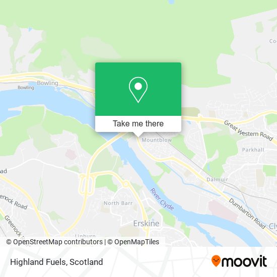 How to get to Highland Fuels in Old Kilpatrick by bus or train?