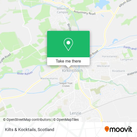 How to get to Kilts & Kocktails in Kirkintilloch by bus or train?