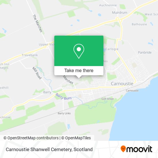 Carnoustie Shanwell Cemetery map