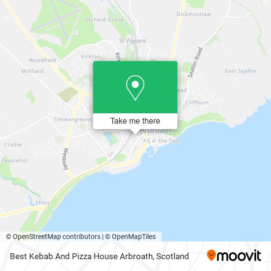 Best Kebab And Pizza House Arbroath map