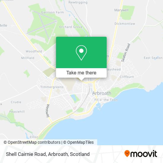 Shell Cairnie Road, Arbroath map