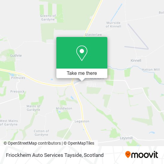 Friockheim Auto Services Tayside map