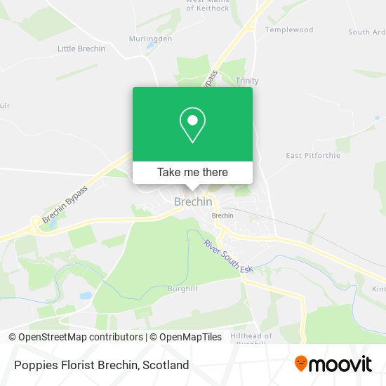 Poppies Florist Brechin map