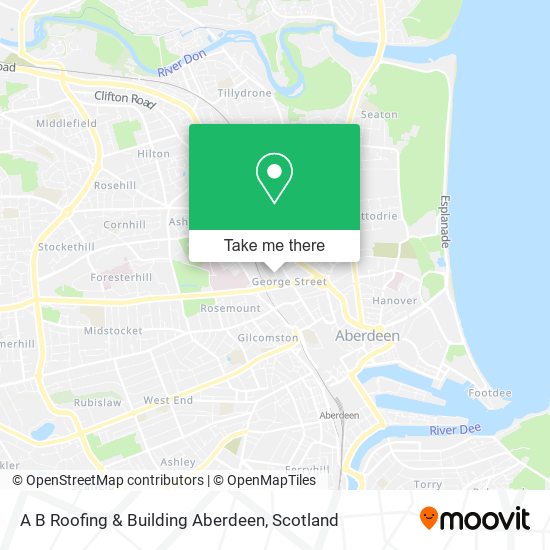 A B Roofing & Building Aberdeen map