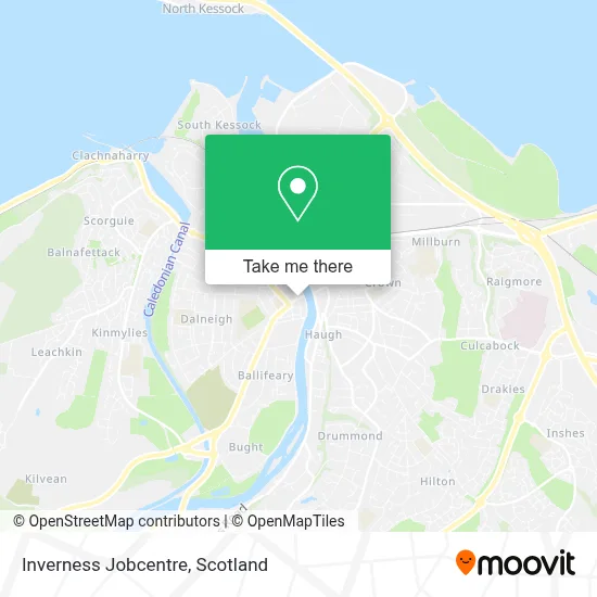 Inverness Jobcentre map