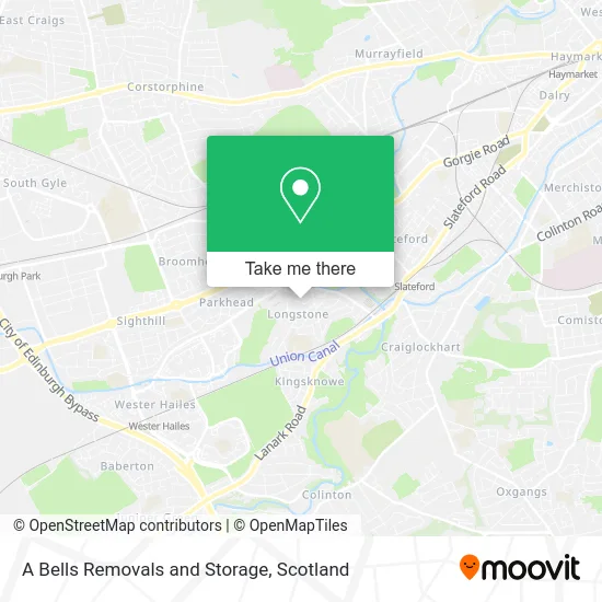 A Bells Removals and Storage map