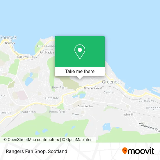 Rangers Fan Shop map