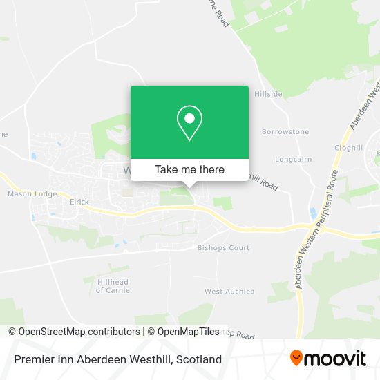 Premier Inn Aberdeen Westhill map