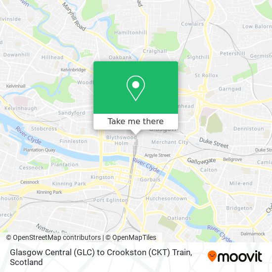 Glasgow Central (GLC) to Crookston (CKT) Train map