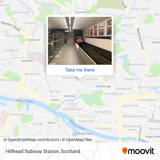 Hillhead Subway Station map